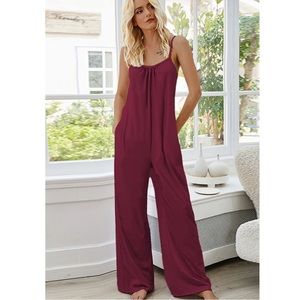 Spaghetti strap jumpsuit with pockets